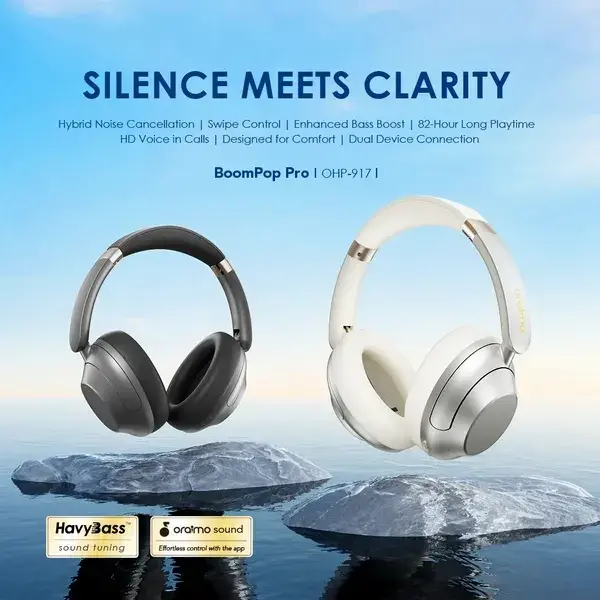 Oraimo MV BoomPop Pro ANC Over-Ear Wireless Headphones (OHP-917) - Light Gold